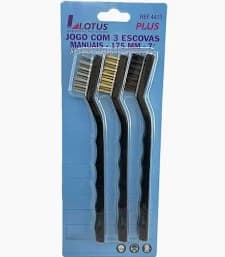 Kit 3 Escova De Aço Lotus 4414 Limpeza E Remoção Fácil